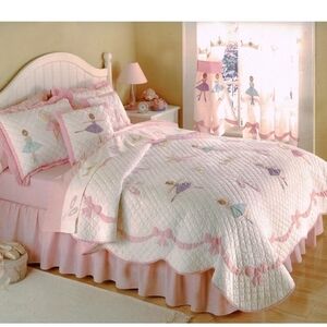 Laura Hart Kids 2Pc Twin Quilt & Sham Set ~Ballet Lesson